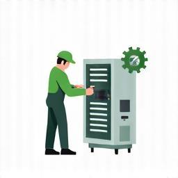Tecnico che controlla un inverter